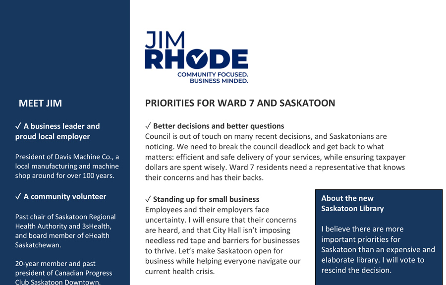 Jim Rhode Expands on Platform – Oct. 20, 2020